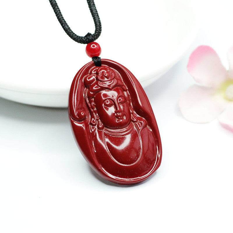 Vermilion Sand Ruyi Pendant with Purple Gold Sand Avalokitesvara Head