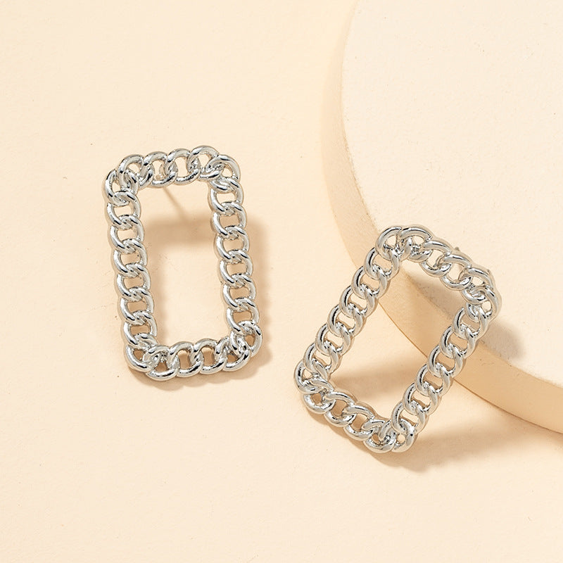 Extravagant Geometric Chain Earrings with a European Touch - Vienna Verve Collection