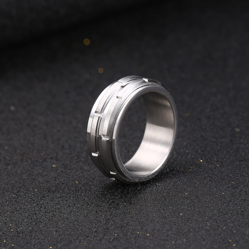 Stylish Men's Titanium Steel Ring - European and American Punk Jewelry