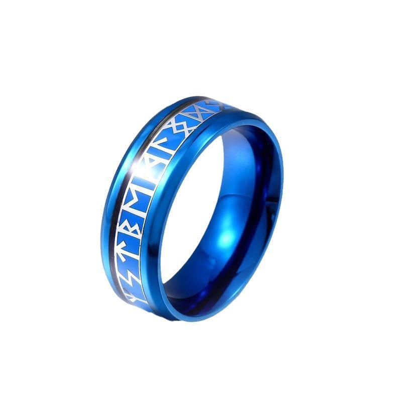 Personalized Titanium Steel Viking Letter Ring for Men and Women - Korean Fashion Trend