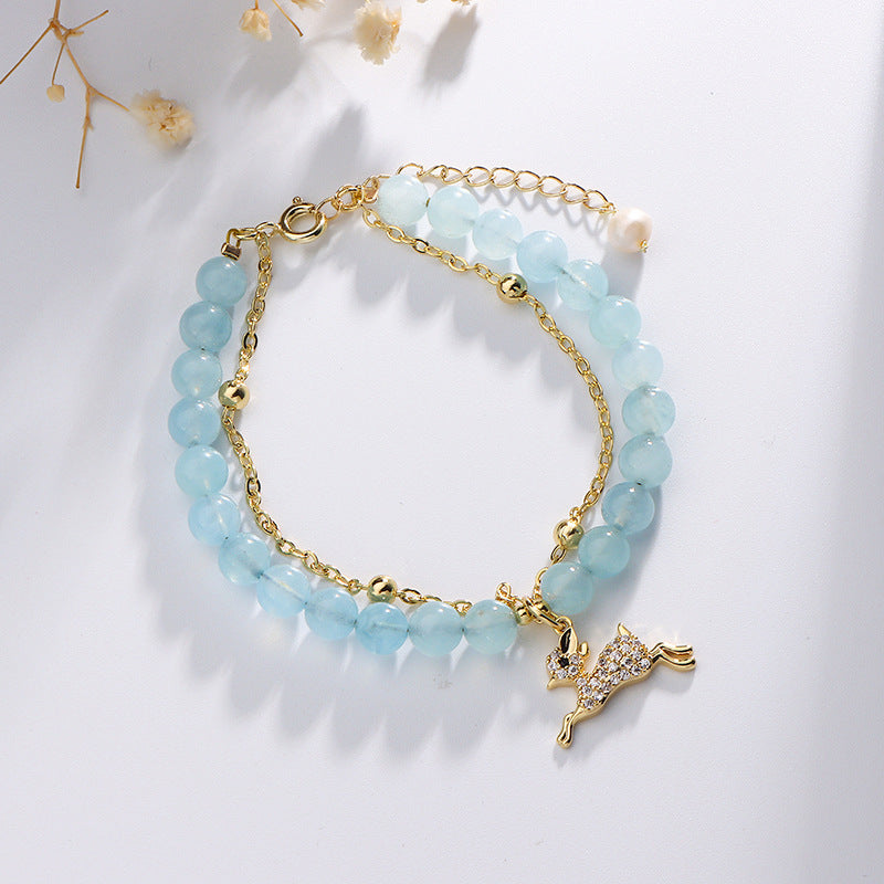 Aquamarine Double Transshipment Bracelet