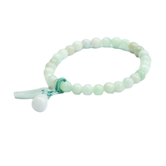 Genuine Jade Gourd Bracelet with Sterling Silver Needle