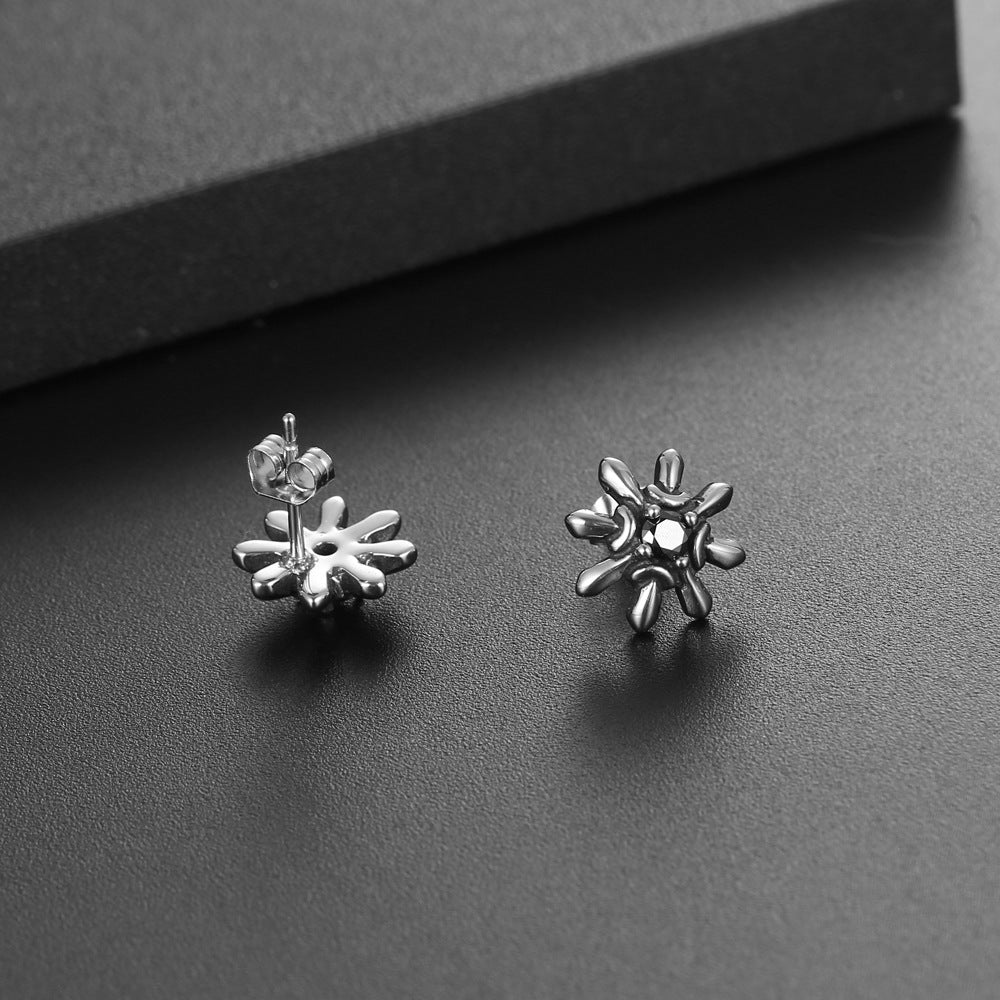 Chic Sunflower Zircon Stud Earrings in Durable Titanium Steel - Planderful Everyday Genie Collection