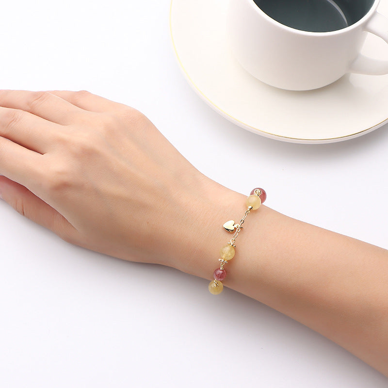 Simple and Elegant Sterling Silver Crystal Bracelet for Women