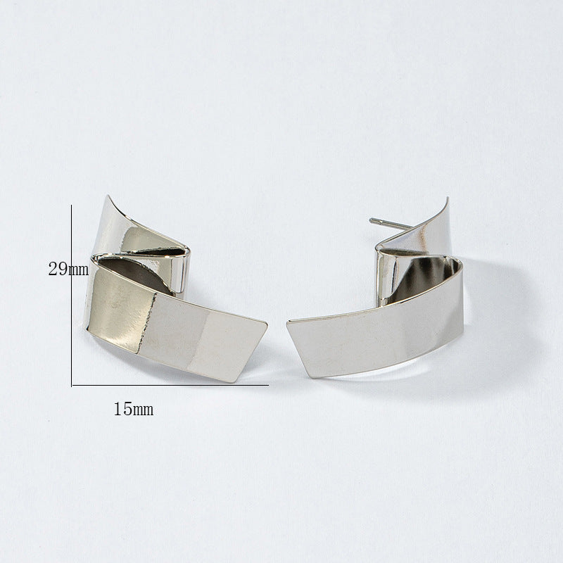 Geometric Distortion Metal Earrings from the Vienna Verve Collection