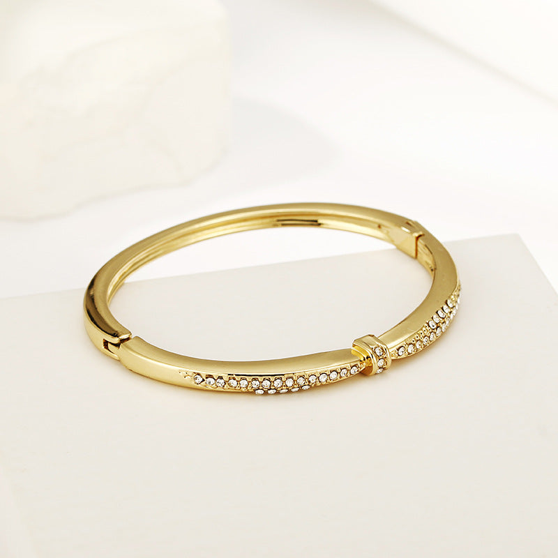 Gold Plated Simple Thin Bracelet for Women