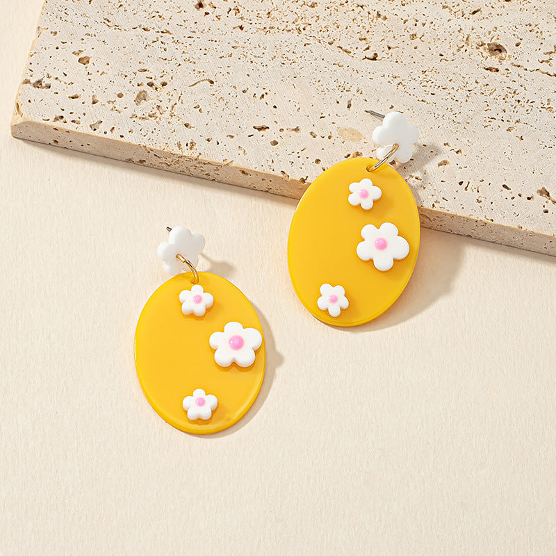 Summer Chic Acrylic Floral Earrings - Vienna Verve Collection