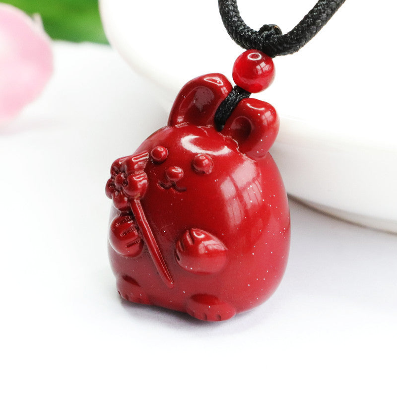 Vermilion Sand Pendant Purple Gold Sand Flower Rabbit's Jewelry