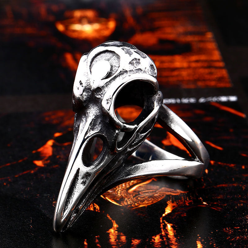 Titanium Steel Nordic Viking Crow Ring - Personalized Fashion Jewelry for Men