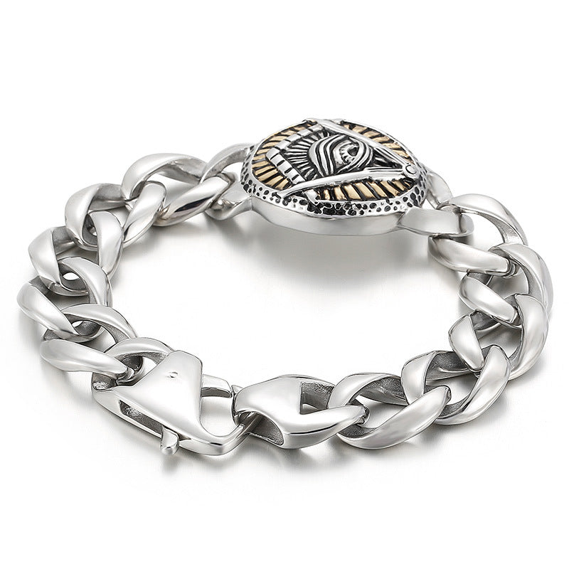 Vintage-Inspired European and American Skull Men's Bracelet in Stainless Steel Titanium