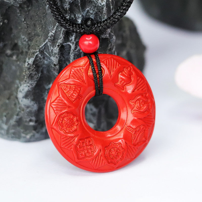 Cinnabar Antique Peace Buckle Red Sand Pendant Jewelry