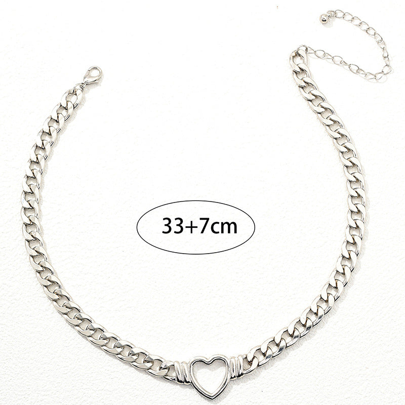 Trendy Retro Hollow Heart Wide Face Necklace - Vienna Verve Collection