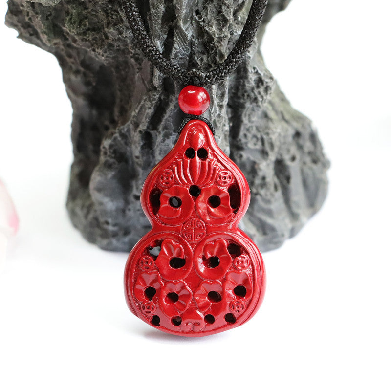 Cinnabar Pendant Hollow Gourd Pendant