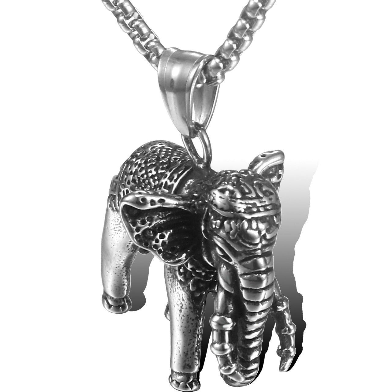 Bold Titan Mammoth Pendant - Personalized Retro Stainless Steel Jewelry for Men