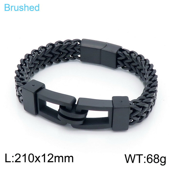 Men's 21.5cm Personalized Titanium Steel Rock Hip-Hop Bracelet