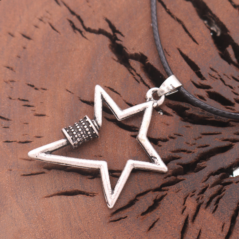 Creative Star Tide Alloy Pendant Necklace - Korean Hip-Hop Sweater Chain Jewelry