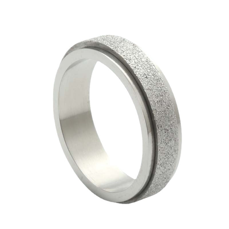 Titanium Steel Matte Rotating Ring for Men - Retro and Trendy Stainless Steel Accessory