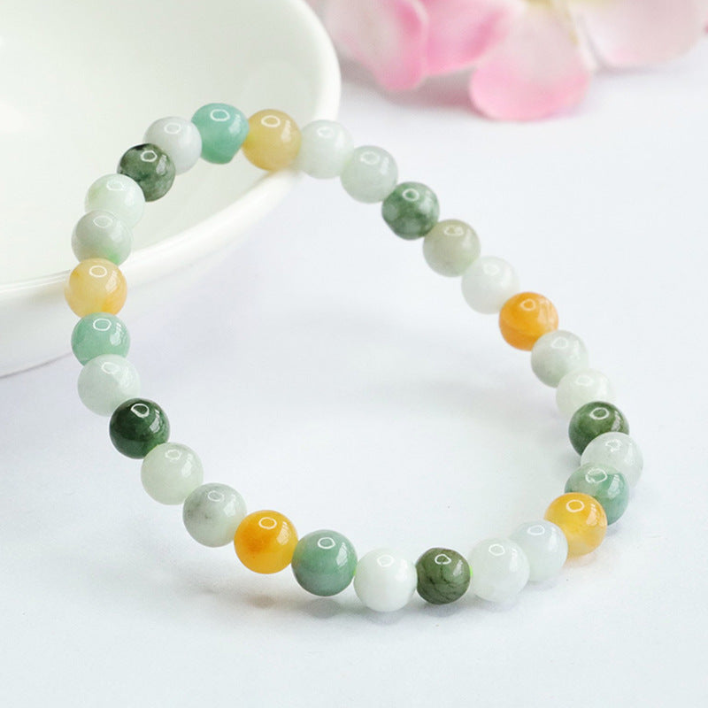 Colorful Jade Bracelet in Sterling Silver