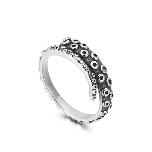 Octopus Whisker Titanium Steel Ring for Men - Street Style Hip Hop Fashion