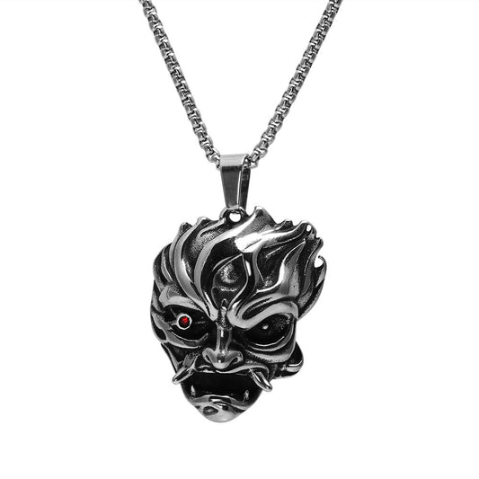 Titanium Steel Retro Devil Fangs Pendant Necklace for Men