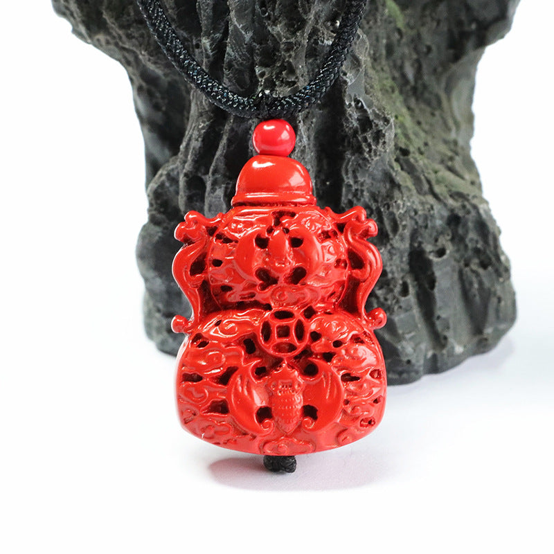 Red Sand Blessing Pendant with Cinnabar Stone