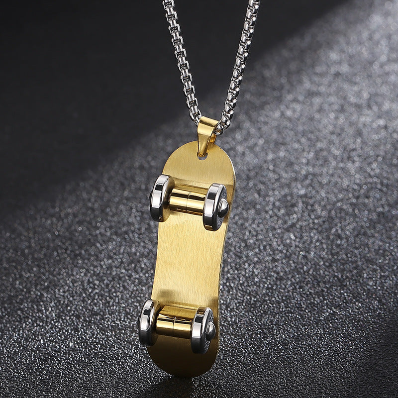 Rocking Street Style Men's Titanium Steel Scooter Pendant Necklace