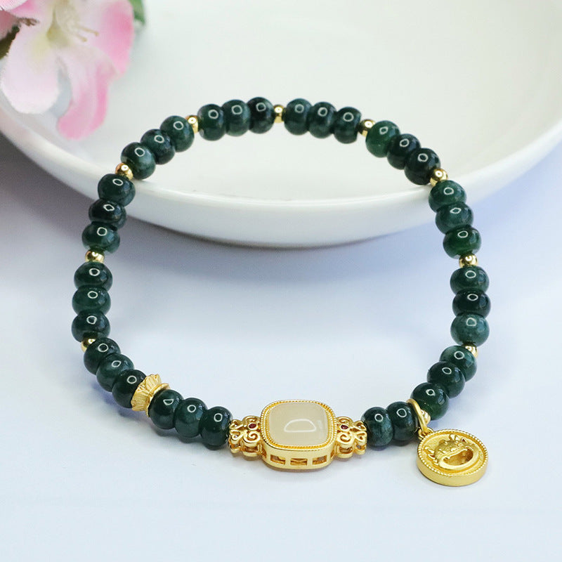 Dragon Year Sterling Silver Jade Bracelet