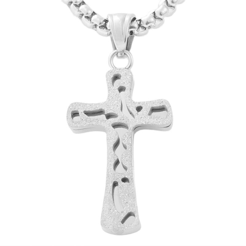 Personalized Retro Titanium Steel Cross Pendant Necklace for Trendy Men