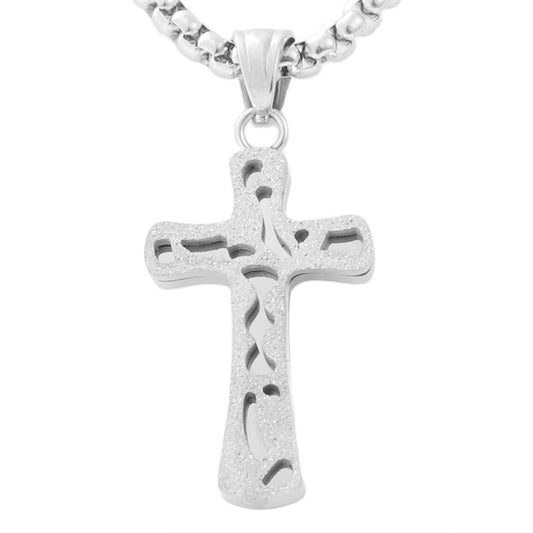 Personalized Retro Titanium Steel Cross Pendant Necklace for Trendy Men