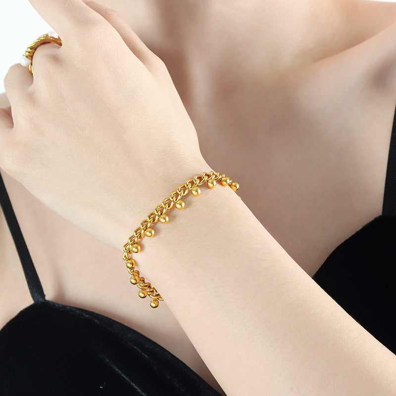 Stylish 18K Gold Plated Cuban Chain Bracelet for Trendy Jewelry Enthusiasts