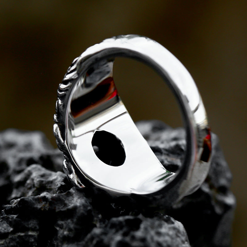 Retro Gothic Titanium Steel Men's Ring - Wholesale Venus Muse Collection