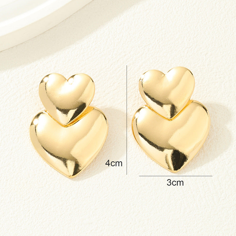 Heartfelt Metal Stud Earrings from Vienna Verve Collection