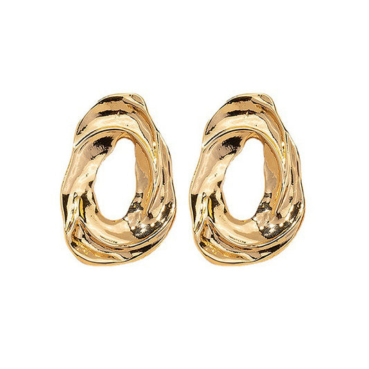 Exaggerated Fashion Metal Texture Earrings for Women - Vienna Verve Collection