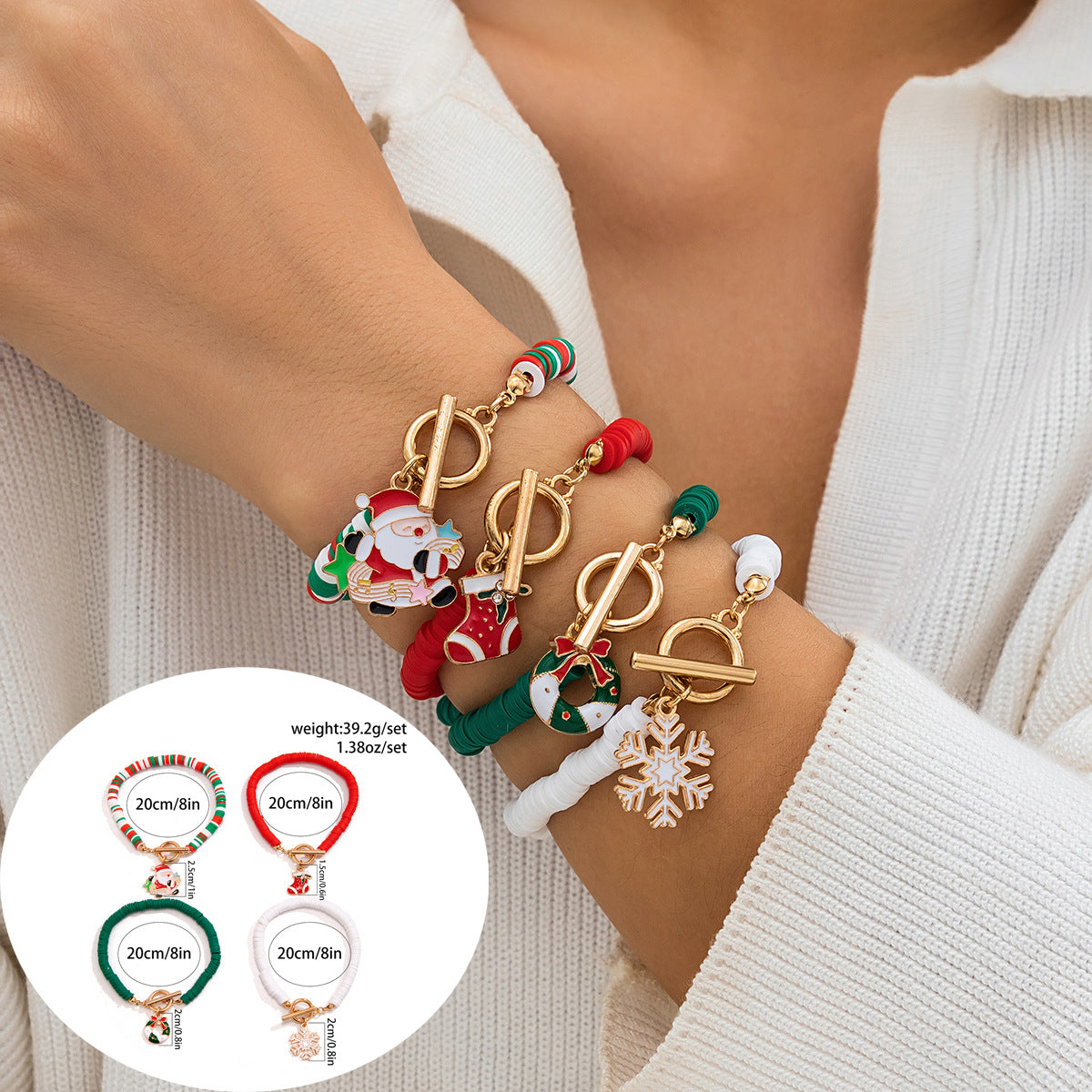 Christmas Elk Crystal Bracelet Needle Hand Ornament Europa-American Alphabet Gift Collection