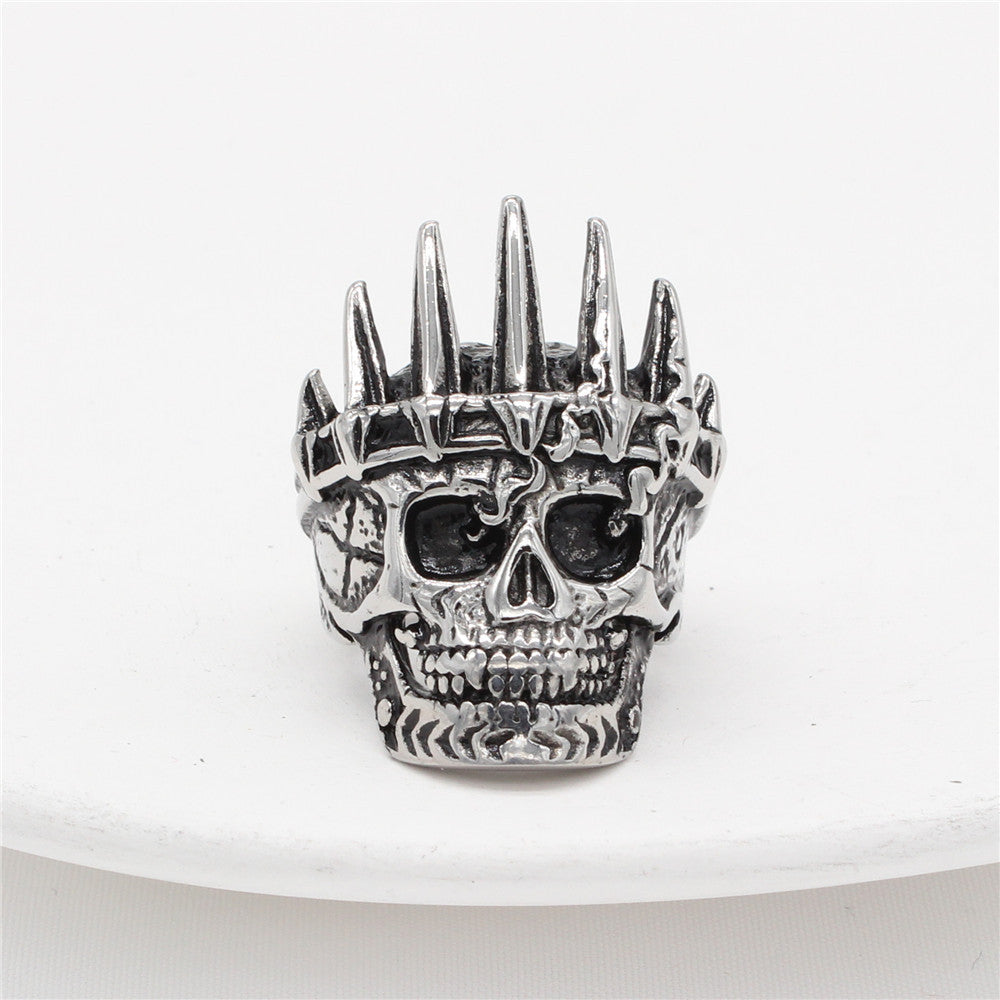 Halloween Skull King Titanium Steel Ring for Men