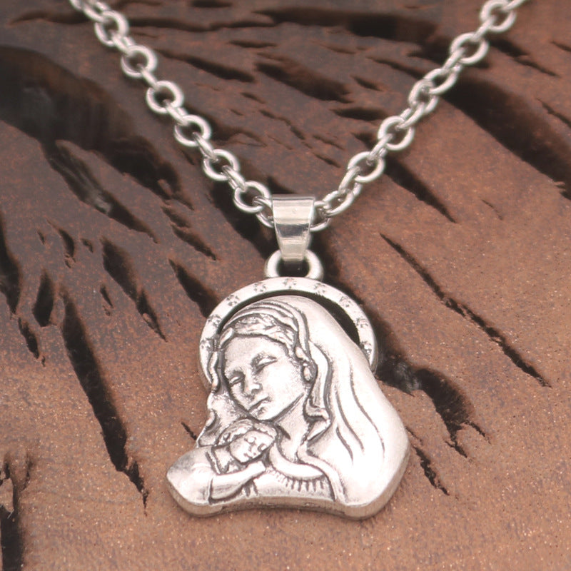 Celestial Madonna Pendant - Unique Norse Legacy Necklace for Men