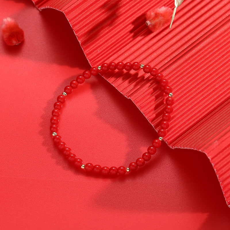 Festive Red Stone Bracelet for Prosperity and Blessings