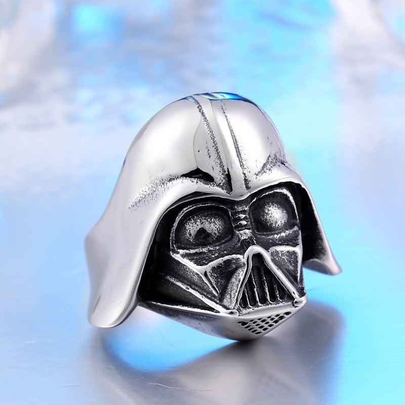 Darth Vader Mask Titanium Steel Ring - A Bold Accessory for Men