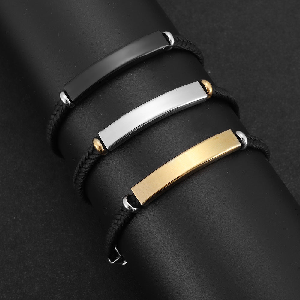 Classic Woven Leather Bracelet Set for Couples in European and American Style