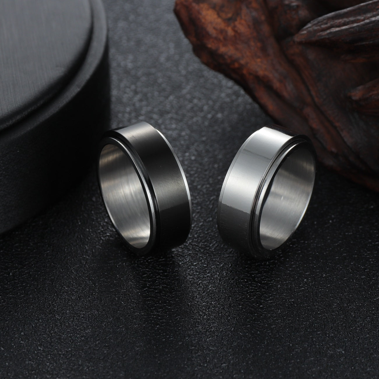 Rotating Titanium Steel Men's Ring - Wholesale Amazon Jewelry