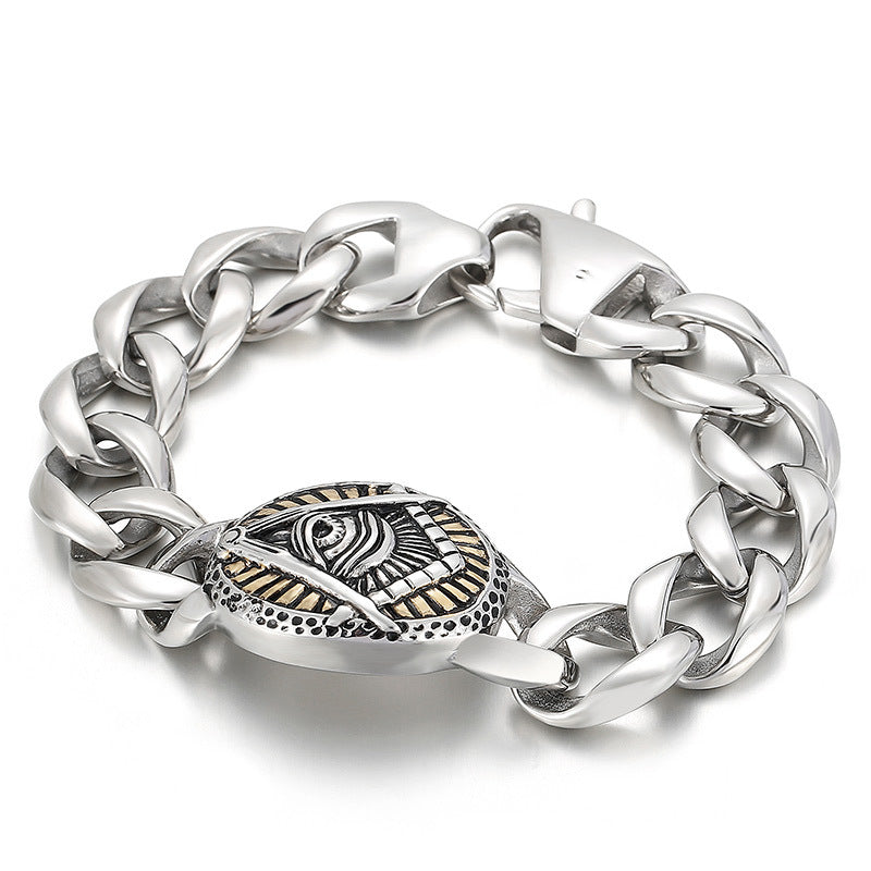 Vintage-Inspired European and American Skull Men's Bracelet in Stainless Steel Titanium