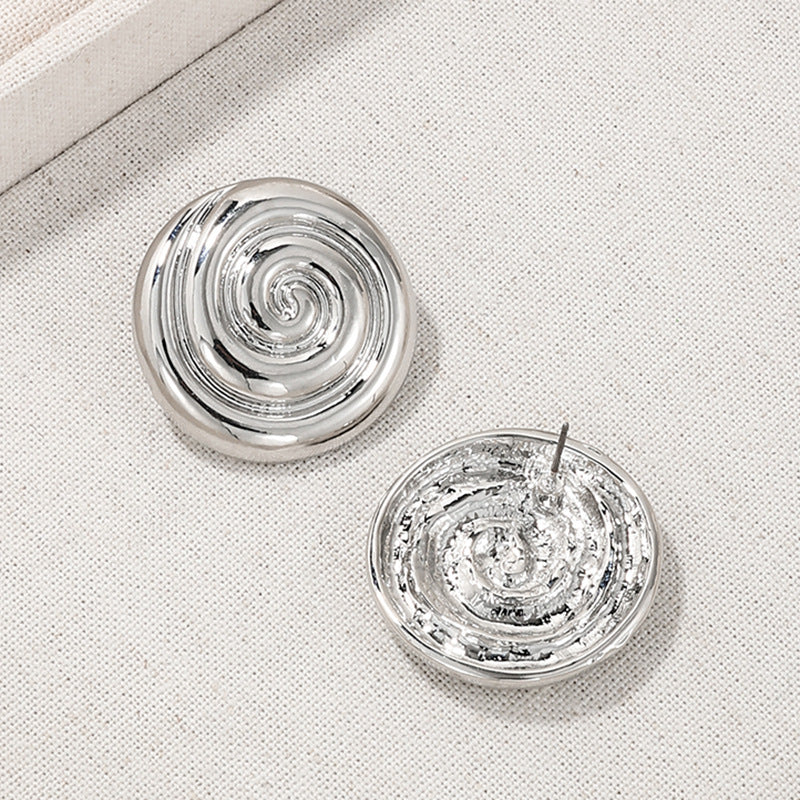 Metallic Vortex Circle Earrings - Vienna Verve Collection