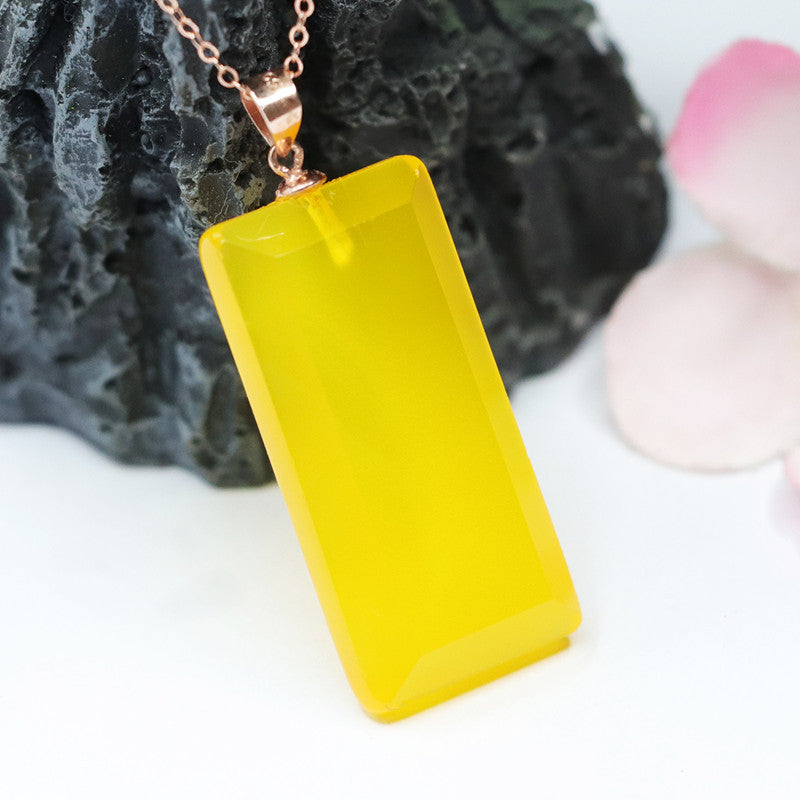 Yellow Chalcedony Fortune's Favor Silver Necklace