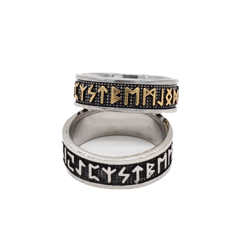 Retro Viking Titanium Steel Ring for Men