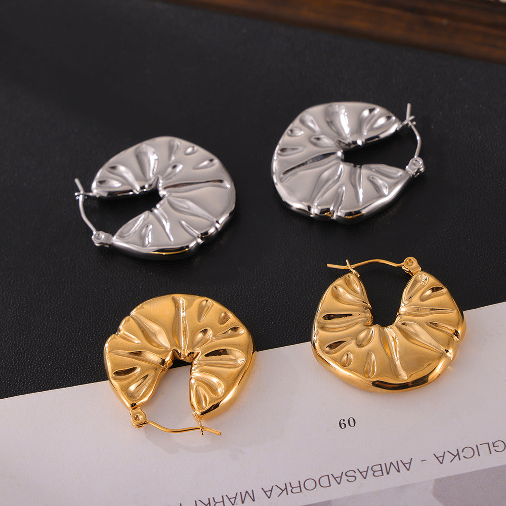 Elegant Gold-Plated Geometric Earrings with Unique Design