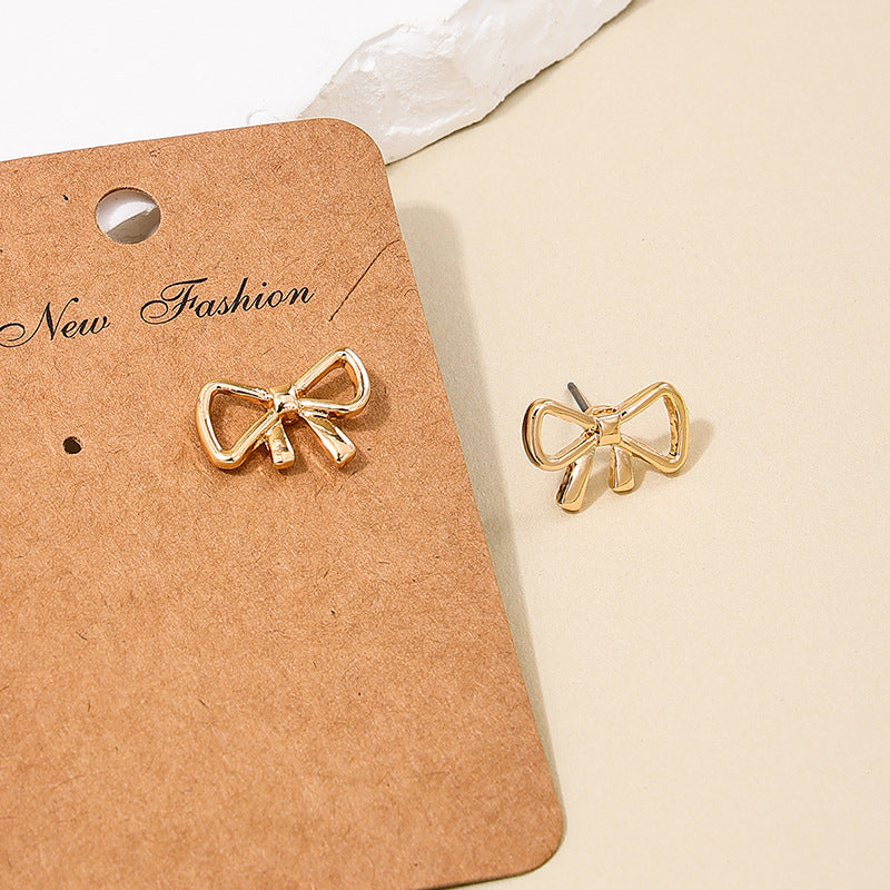 European Chic Hollow Bow Earrings for Women - Vienna Verve Collection