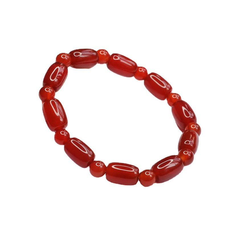 Red Agate Sterling Silver Bracelet