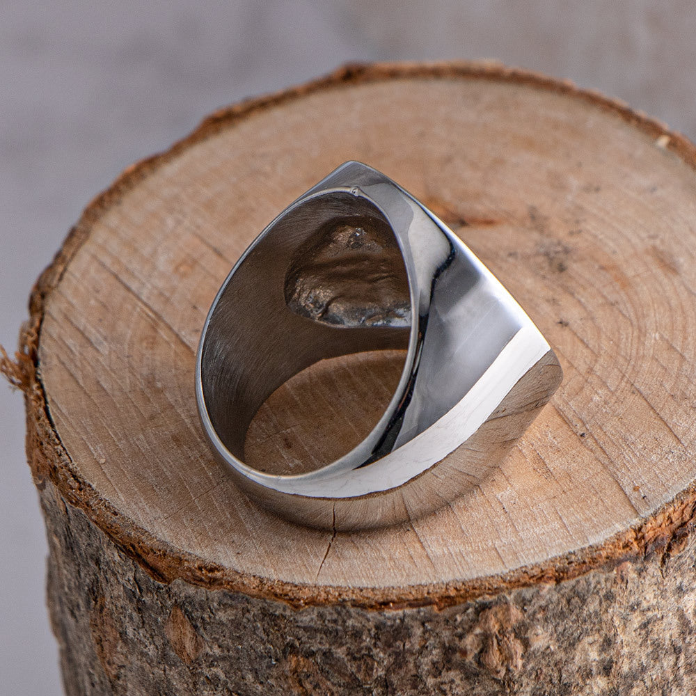 Stylish Titanium Steel Men's Ring with Simple Flat Round Design - Personalized Fashion Accessory