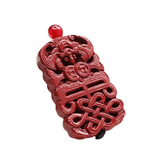 Cinnabar Pendant Purple Gold Sand Blessing China Knot Pendant