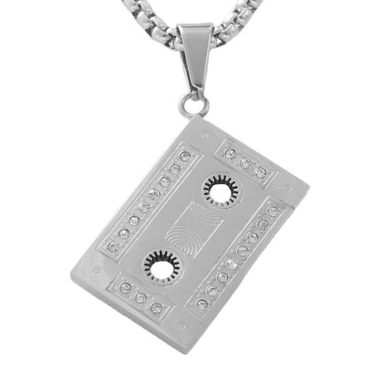 Personalized Retro Titanium Steel Tape Pendant Necklace for Trendy Men